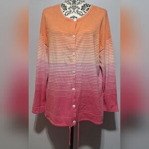 XL Olsen Orange and Pink Ombre Cardigan